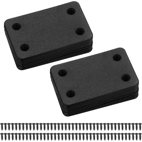 20 Stück Flache Lochblech-verbindungsplatten, Gerade Befestigungsplatten, Eckverbinder, Flache Verbindungsplatten - 38x60 Mm (schwarz)