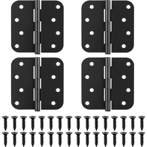 4 Faltbare Scharniere, 100 X 100 Mm, Schwarz, Aus Kohlenstoffstahl, Lackiert, Übergangsscharniere, Zur Wandbefestigung, 8 Löcher