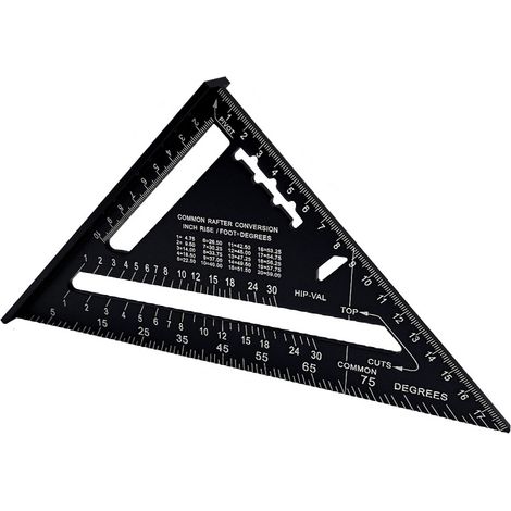Dreieckiger Zimmermannswinkel Aus Aluminiumlegierung, Metrisch, 7 Zoll, Winkelmesser