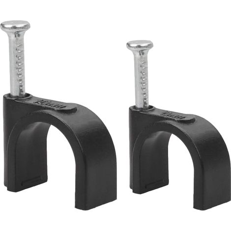 Sortiment Von 200 Runden Kabelclips Für Elektrische Kabel - 8 Mm Und 10 Mm - Schwarz - Für Ethernet-kabel, Telefonkabel, Tv-kabel