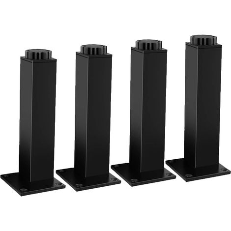 Verstellbare Möbelfüße, 4 Sets, Metall-möbelfüße, Quadratische Schwarze Stützfüße Für Badezimmermöbel, Tragfähigkeit 400 Kg, Höhe 30 Cm, Verstellbar Um 18 Mm