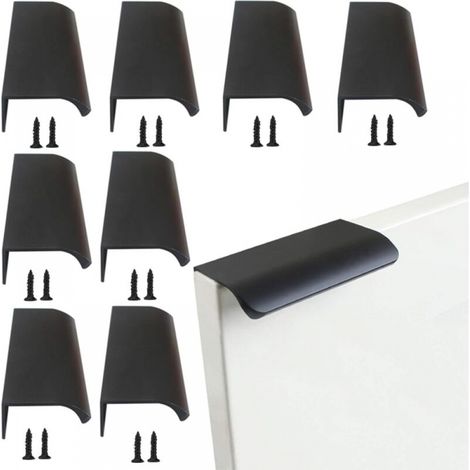 Küchenschrankgriff Aus Aluminiumlegierung, Gebürstetes Nickel, Schwarz, Für Schublade, Schranktür, Verdeckte Montage, 8er-pack (80 Mm)