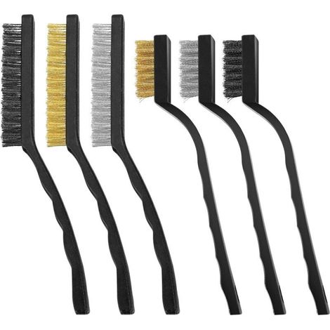 6-teiliges Set Metallbürsten Zum Entfernen Von Rost, Nylon- Und Kupferdrahtbürsten, Reinigungsbürsten Für Farbe, Schweißschlacken Und Rost - 7/9 Zoll