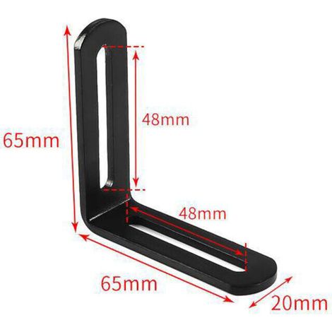 4 Stück Wandbefestigungswinkel, 65x65mm Winkelhalter, 90-grad-l-förmige Metallwinkel, Schwarze Regalwinkel