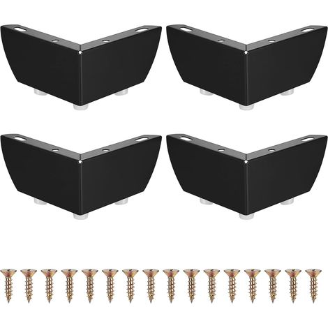 Satz Von 4 Möbelfüßen, 5,5 Cm, Für Tisch, Schrank, Küchenmöbel, Schwarz