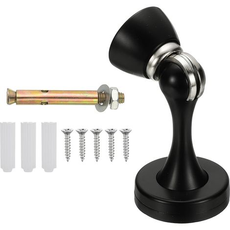 Magnetischer Türstopper, Türhalter Aus Zinklegierung, Wandschutz Mit Schrauben, Schwarz