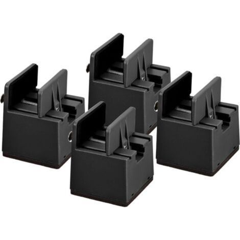 Verstellbare Fußstützenerhöhung – Robuste Sockelerhöhung Für Möbel – Sofa, Schreibtisch, Schrank – 4er Set – Schwarz – 5 X 3,5-5 Cm