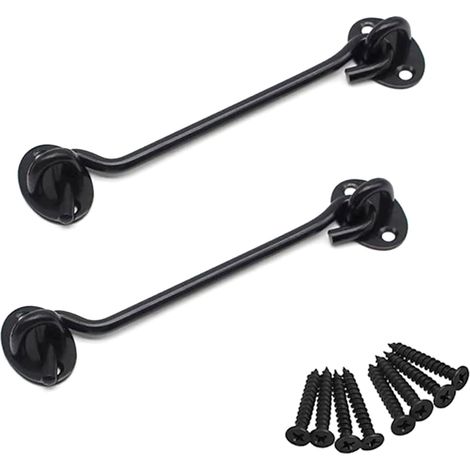 2er-set Ösenriegel Aus Edelstahl Mit 15 Cm Schrauben Für Garage Und Gartenhaus – Schwarz