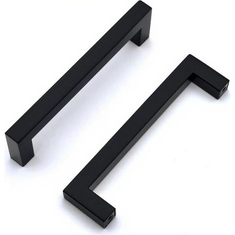 Möbelgriff Für Küche, 2 Stück Schwarze Edelstahl-griffe Für Küchenschränke, Türgriff Schwarz, Lochabstand 128 Mm, Schubladengriff, Schrankgriff