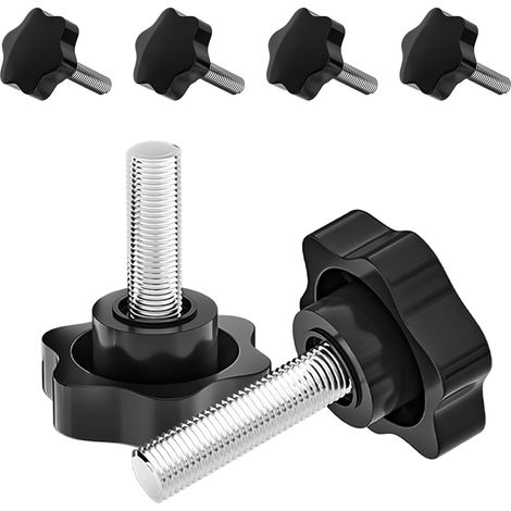4 Stück Sterngriffschrauben M6 X 16mm, Kunststoff Rändelschrauben, Befestigungsschrauben Mit Sterngriff