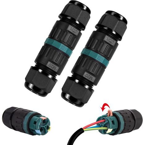 Wasserdichter Ip68-kabelstecker - 3-poliger Wasserdichter Kabelstecker - Anschlussmuffe Für Kabel Mit 5 Bis 12 Mm Durchmesser - Wasserdichte 2-wege-abzweigdose Ip68 Für Den Außeneinsatz Und