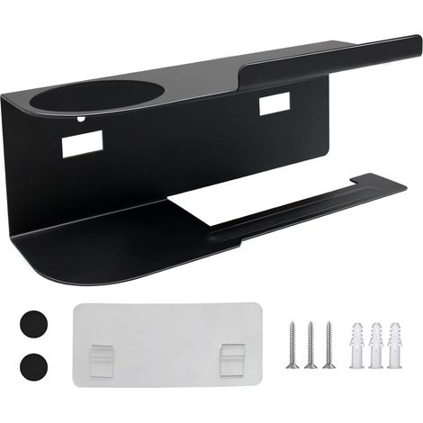 Wand-toilettenpapierhalter Mit 2 Montagearten Für Bad Und Küche (schwarz)