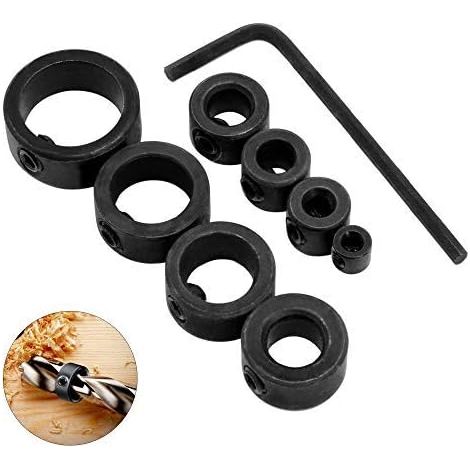 8 Stück Tiefenanschläge Für Bohrer, 3-16 Mm, Tiefenanschlag-kragen Mit Sechskantschlüssel (8)