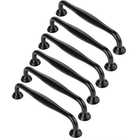 Schwarze Schrankgriffe, Minimalistische Türgriffe Aus Langlebiger Ziny-legierung Für Küchenschrank- Und Schubladentüren (lochabstand Schwarz: 96 Mm)