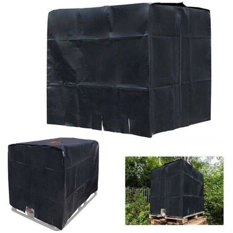 1000l Ibc-container Abdeckung Staubschutzhaube Wassertank Tonnenbehälter Abdeckung Schutzhülle Deckel Für Wasserbehälter 210d Oxford-gewebe Sonnenschutz, Schwarz 120 100 116cm