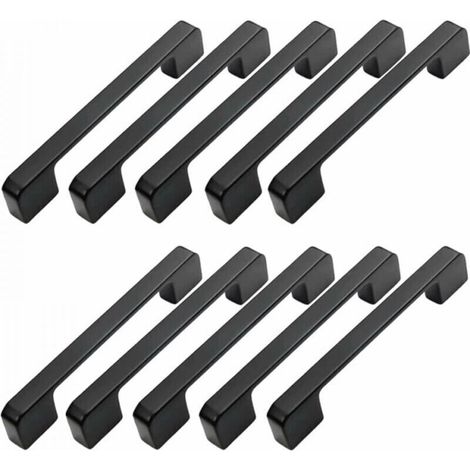 10er-pack Möbelgriffe 128 Mm – Schwarz Aus Aluminiumlegierung – Für Moderne Schränke Und Schubladen – Inklusive Schrauben - 128mm-griff