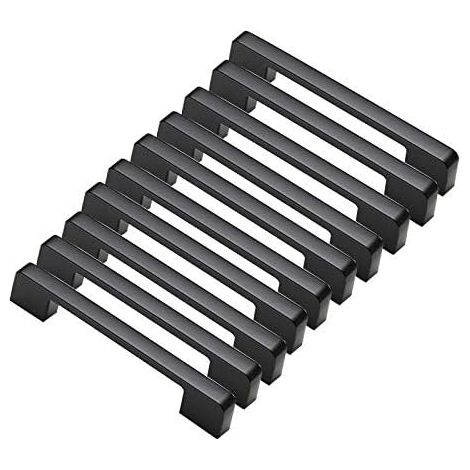 10 Stück Schwarze Türgriffe Aus Aluminiumlegierung, T-bar-stangengriffe Für Küche Und Schrank, Lochabstand 160 Mm