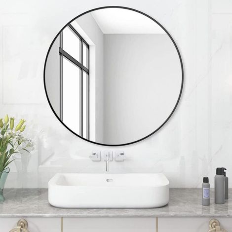 Runder Badezimmerspiegel 50 Cm – Hd-glas 4 Mm Bleifrei – Einfache Installation Mit Aufhängeschlaufe – Für Glatte Wände