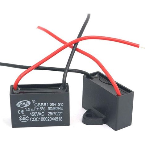 Kondensatoren, Rabatt, 8 Stück Cbb61 450v Ac 50/60hz Lüftermotor-wechselstromkondensator 1,5 Μf
