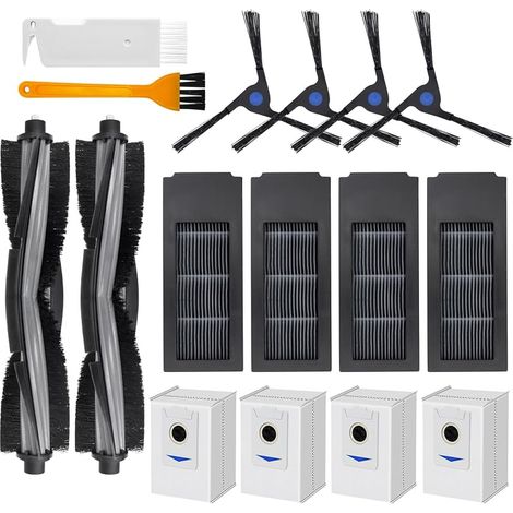14-teiliges Ersatzteil-set Für Ecovacs Deebot X2 / X2 Omni / X2 Pro / Dex86 Staubsaugerroboter, 2 Rollenbürsten, 4 Filter, 4 Staubbeutel, 4 Seitenbürsten, 2 Bürsten