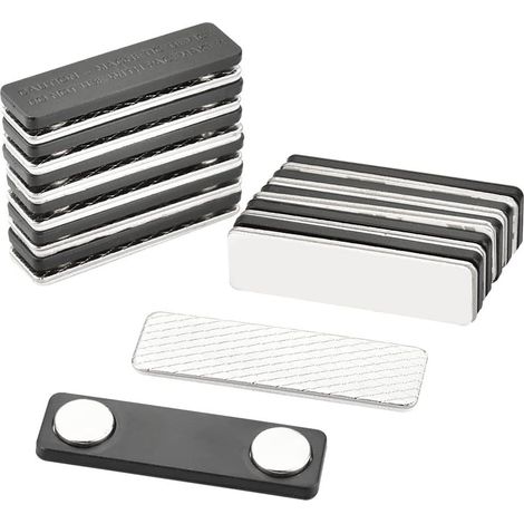 Set Aus 12 Magnetischen Badge-haltern, Magnetische Namensschilder, Selbstklebende Namensschilder, Metallische Aufkleber Mit 2-punkt-magnet Für Badge-halter, Kennzeichnung Und Fliegengitter