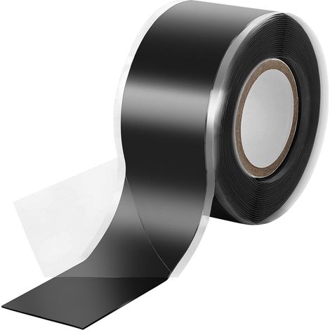 1x 3 M Selbstverschmelzendes Silikonband (selbstamalgamierend), Isolierband Und Dichtungsband (wasser, Luft), 25 Mm Breit, Schwarz