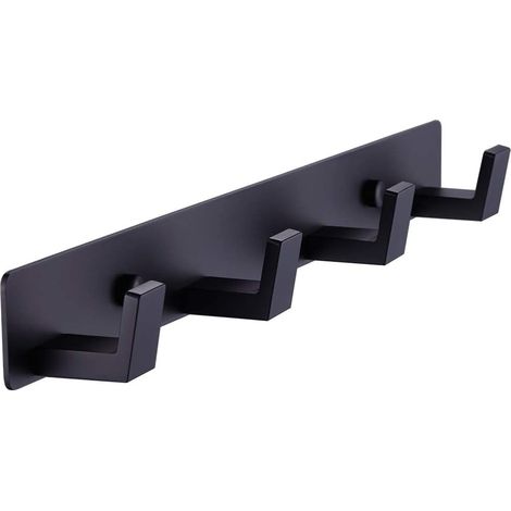 4 Schwarze, Matte Handtuchhaken Für Das Badezimmer – Wandbefestigung Mit Schrauben – Robuster Kleiderbügel – Edelstahl-bademantelhalter Für Schlafzimmer Oder Küche