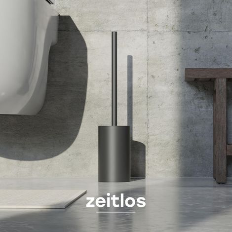 Silikon- Und Edelstahl-wc-bürste – Hygienische Wc-bürste Mit Modernem Bürstenhalter – Design-wc-bürste Mit Spritzschutz – Wc-bürste – Wc-bürste – Schwarz