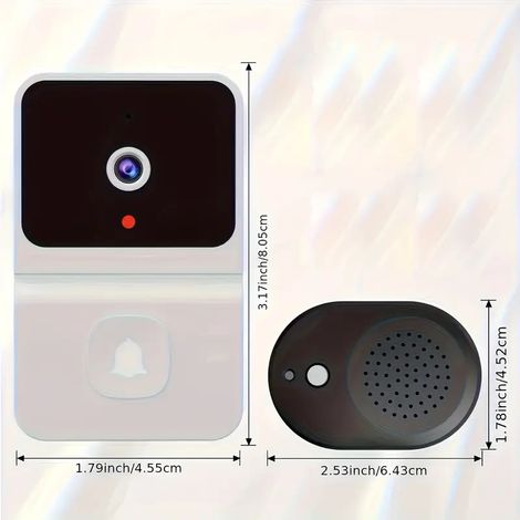 1 Intelligente Türklingel Mit Wlan Und Integriertem Akku – Kabellose Überwachungskamera Mit Zwei-wege-audio, Unterstützt 2,4-ghz-wlan Für Die Heimsicherheit Elegantes Design In Schwarz