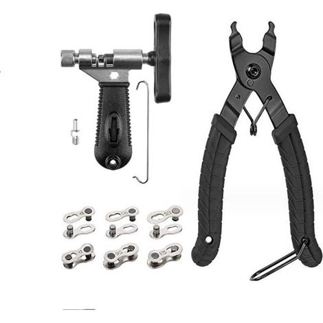 Fahrradketten-demontageset: 1 Paar Zangen, 1 Kettennieter, 3 Paar Klettverschluss-mtb-ketten.