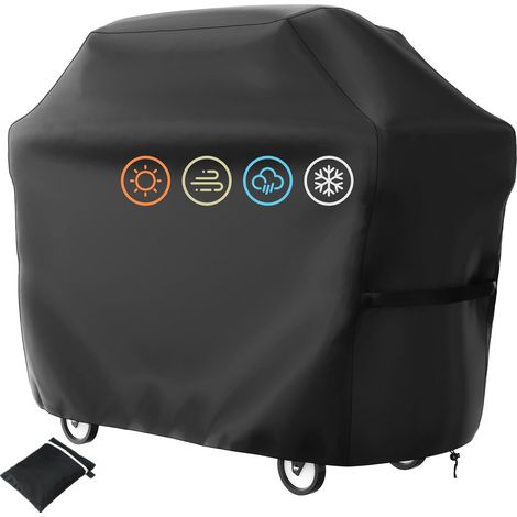Grillabdeckung, Wasserdicht, Mit Tasche Und Verstellbarem Kordelzug, Uv-beständig Und Robust (150x61x100cm)