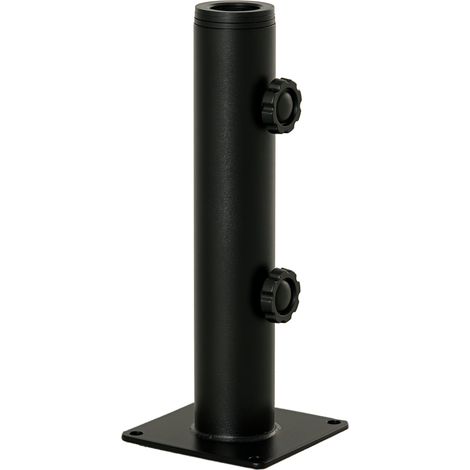 Sonnenschirmständer Für Zementböden Mit 2 Verriegelungsknöpfen Und 4 Spreizdübeln, Kompatibel Mit Sonnenschirmstangen Von 34/38/48 Mm, 12 X 12 X 30 Cm, Schwarz