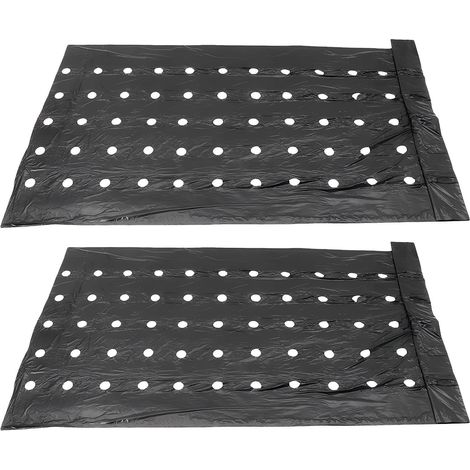Perforierte Gartenabdeckfolie, 2er-pack Pe-abdeckfolie 32.8x3.11ft, Schwarze Thermische Isolierfolie Für Landwirtschaftliche Kulturen, Atmungsaktiv, Bodenfeuchtigkeitserhaltend Und Pflanzenschützend