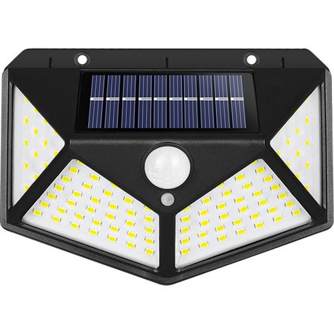 Solarlampe Für Außenbereich, 100 Leds, 1er-pack Solar-außenbeleuchtung Mit Bewegungsmelder, Wasserdichte Solar-spotlights, 1200 Mah Leistungsstarke Kabellose Gartenlampe