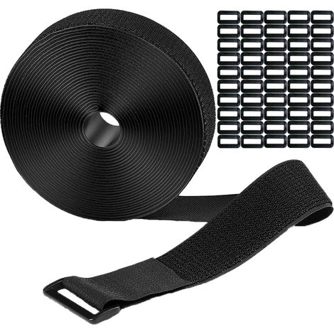 10 M Klettband Mit 50 Schlaufen, Wiederverschließbare Kabelbinder, Frei Zuschneidbar, Velcro-kabelbinder, Klettbänder Für Zuhause, Büro Und Garten (2 Cm Breit)