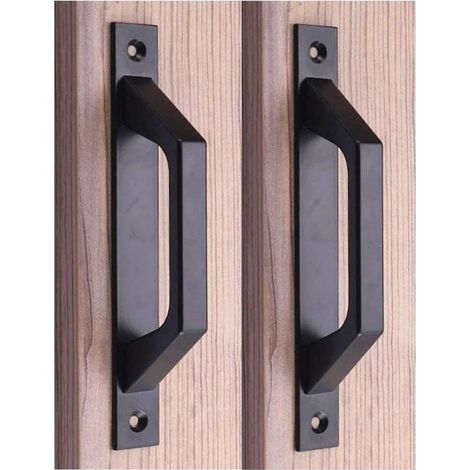 Holzgriff 7,75" Schiebetürgriff Aus Kohlenstoffstall (schwarz)