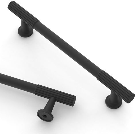 Matte Schwarze Möbelgriffe, Lochabstand 9,6 Cm, 2 Möbelgriffe/schubladengriffe.