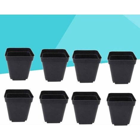 Schwarze Aussaattöpfe, 50 Stück – Quadratische Pflanzentöpfe Aus Kunststoff – Kleine Blumentöpfe Für Innen- Und Außenbereich (schwarz/ 6x6x6,5 Cm) – Liaiki