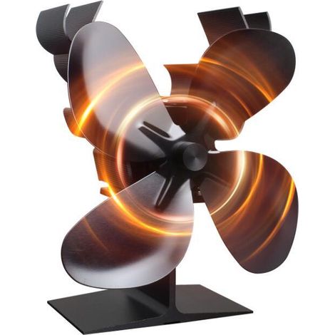 Kamin- Und Ofenzubehör, Neuer Kaminventilator, Thermischer Leistungsventilator Mit Weihnachtsrentier-motiv, 4-flügel-ventilator Für Echte Feuerheizung Beim Eisangeln