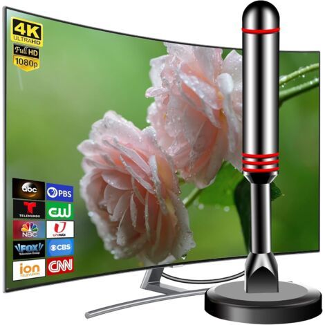 Innen-tv-antenne Für Smart-tvs, Digitale Hdtv-antenne 2025 Mit Starkem Magnetfuß, 360°-empfang Und Großer Reichweite Für Lokale Kanäle, Einfache Installation Ohne Kabel