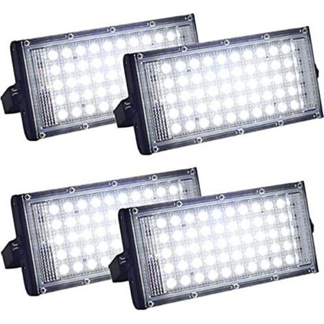 4er-set Ultra-heller Led-außenstrahler, Ip66 Wasserdicht, Für Hof, Garage, Sportplatz (50 W)