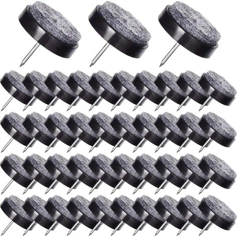 50 Stück Möbelgleiter Aus Schwarzem Filz, 17 Mm, Mit Aufbewahrungsbox Für Möbel, Stühle, Hocker Und Holztischbeine (schwarz)