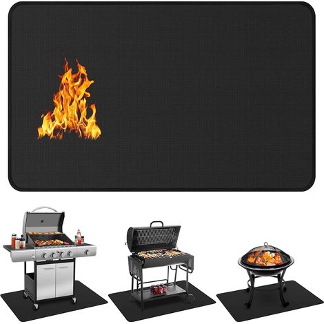 Grand Tapis (152 × 101 Cm) Für Holzkohlegrills, Zum Schutz Von Terrassen Und Patios, Feuerbeständig