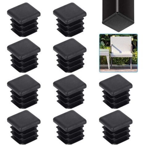 20 Stück Kunststoffkappen Für Quadratische Rohre 20x20 Mm, Schwarze Lamellen-endkappen Für Tischbeine, Stühle, Schränke Und Robuste Möbel