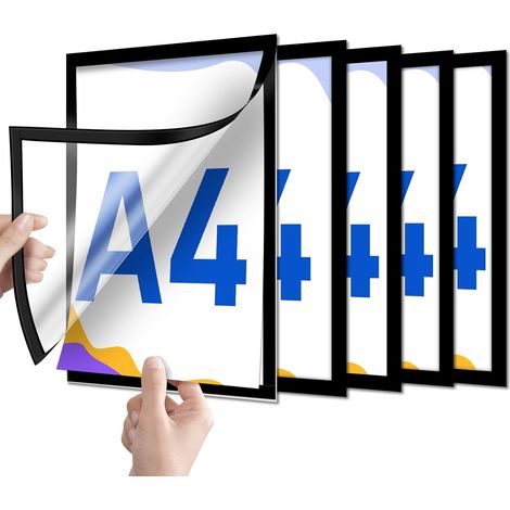 5er-set Magnetische A4-rahmen, Magnetische Bilderrahmen Zur Anzeige, Geeignet Für Zuhause, Büro Oder Geschäft