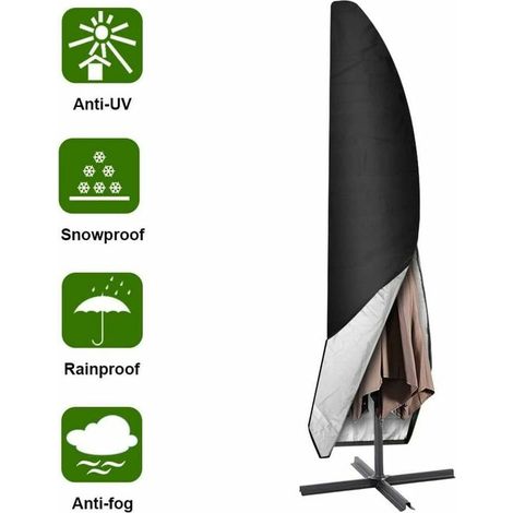 Abdeckung Für Sonnenschirm, 265 Cm Garten-sonnenschirm-abdeckung/schutzhülle Für Sonnenschirm Aus Wasserdichtem Oxford-stoff, Schwarz A