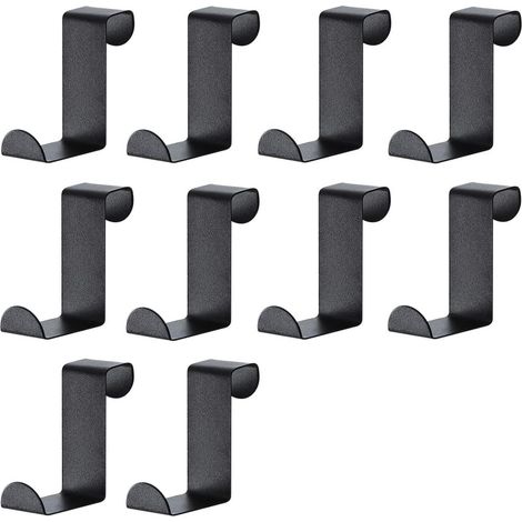 Schwarze Edelstahl-haken, Umkehrbar, Für Tür, Schrank, Garderobe, Küche, Bad, Schlafzimmer, Schwarz