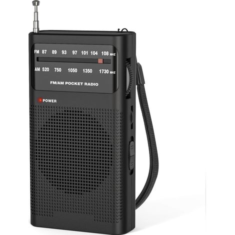 Kleines Radio, Tragbares Fm/am-radio, Batteriebetriebenes Taschenradio, Hervorragender Empfang Und Klangqualität, Schwarz