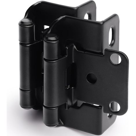 2er-set Schwarze Überblatt-scharniere, 1/2 Zoll, Für Schranktüren (1 Paar) – Halb Verdeckte Scharniere Mit Automatischer Schließfunktion