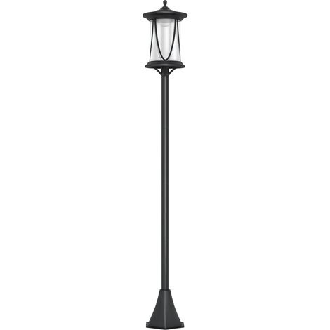 Led-außen-solarleuchte, Automatischer Betrieb, Wetterfest, 6 Stunden Laufzeit, 17 Cm (l) X 17 Cm (t) X 127 Cm (h), Schwarz